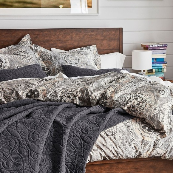 Pottery Barn Jacquelyn medallion organic sateen full queen  duvet cover - Picture 12 of 12